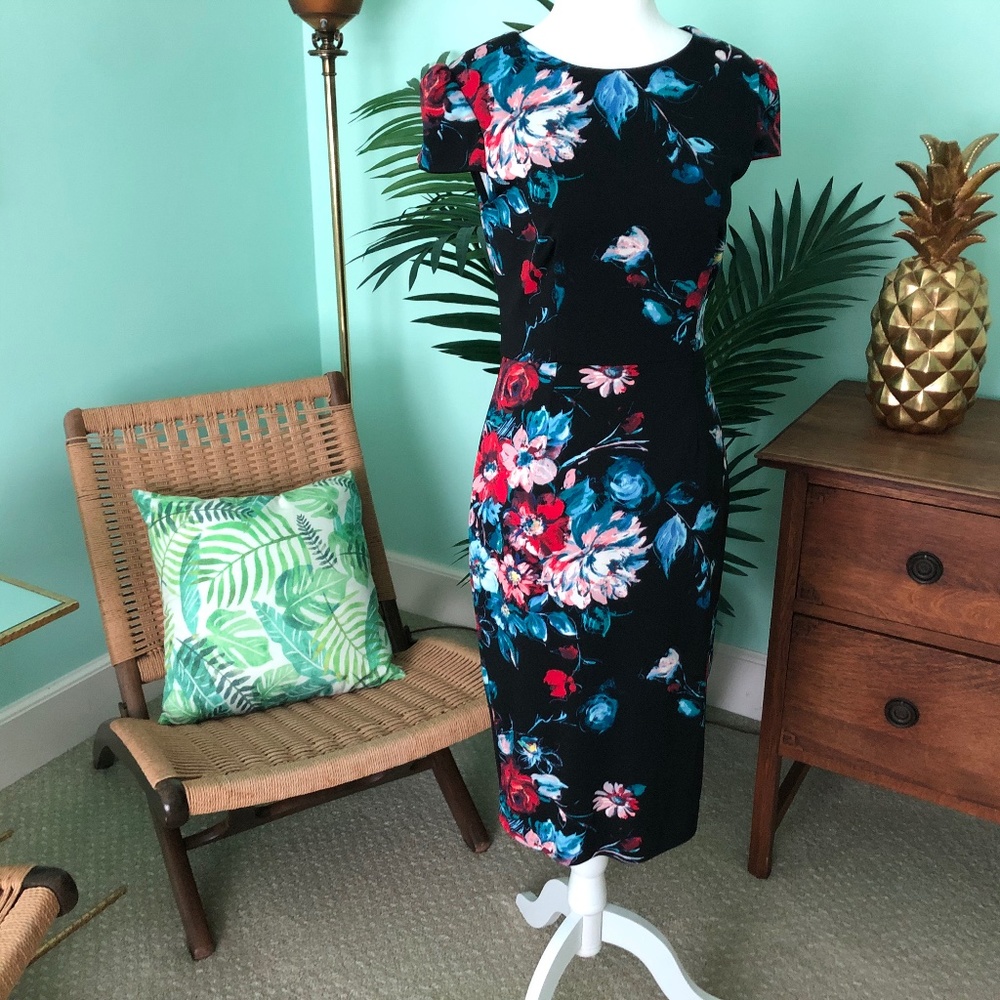 Betsey Johnson Print Stretch Midi Dress